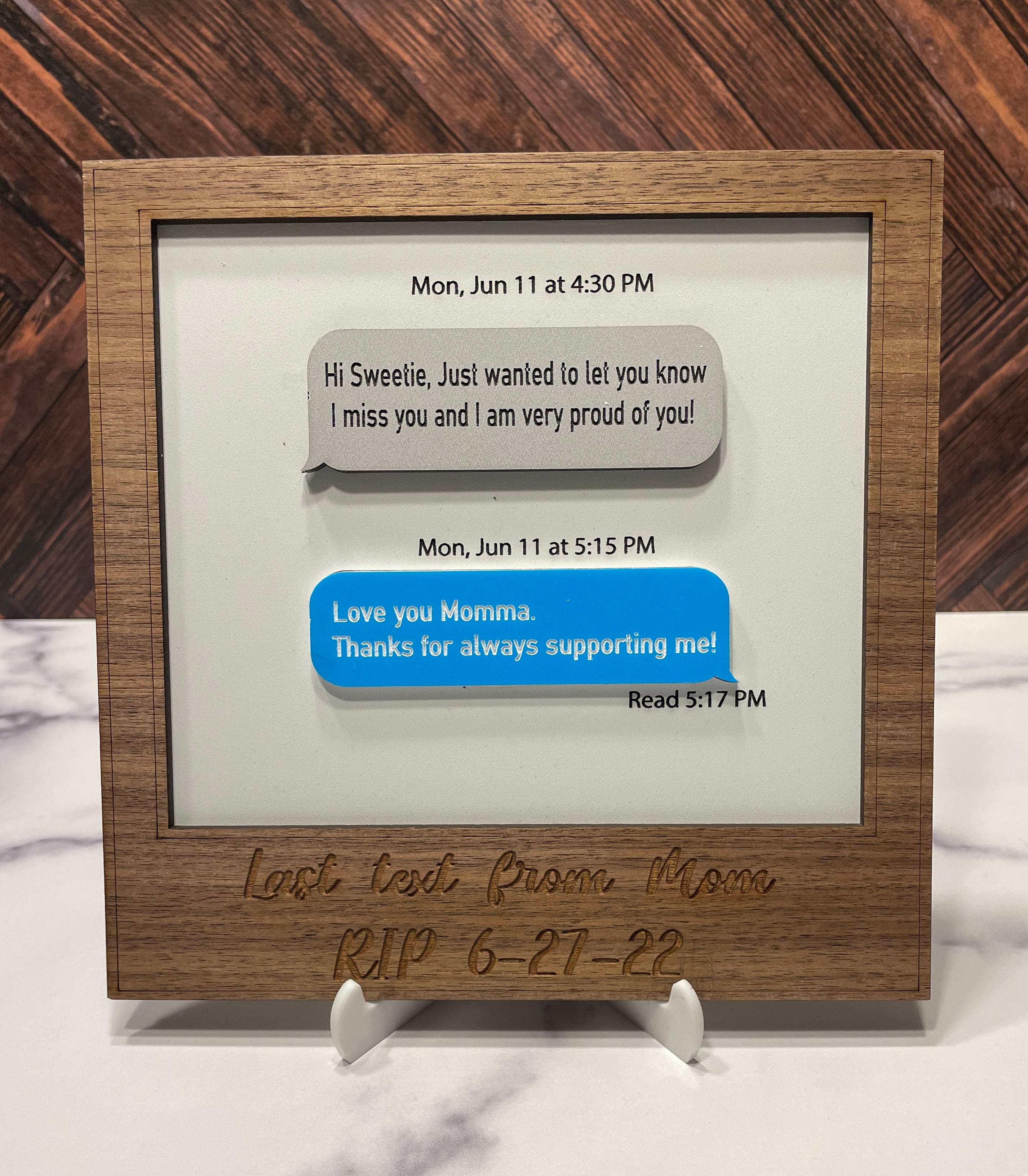 Text Message Memorial Frame Ovation Gift and Design