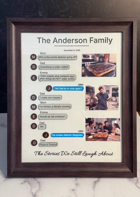 Family Chat™ | Custom Group Chat Frame | Personalized Family Keepsake with Photos
