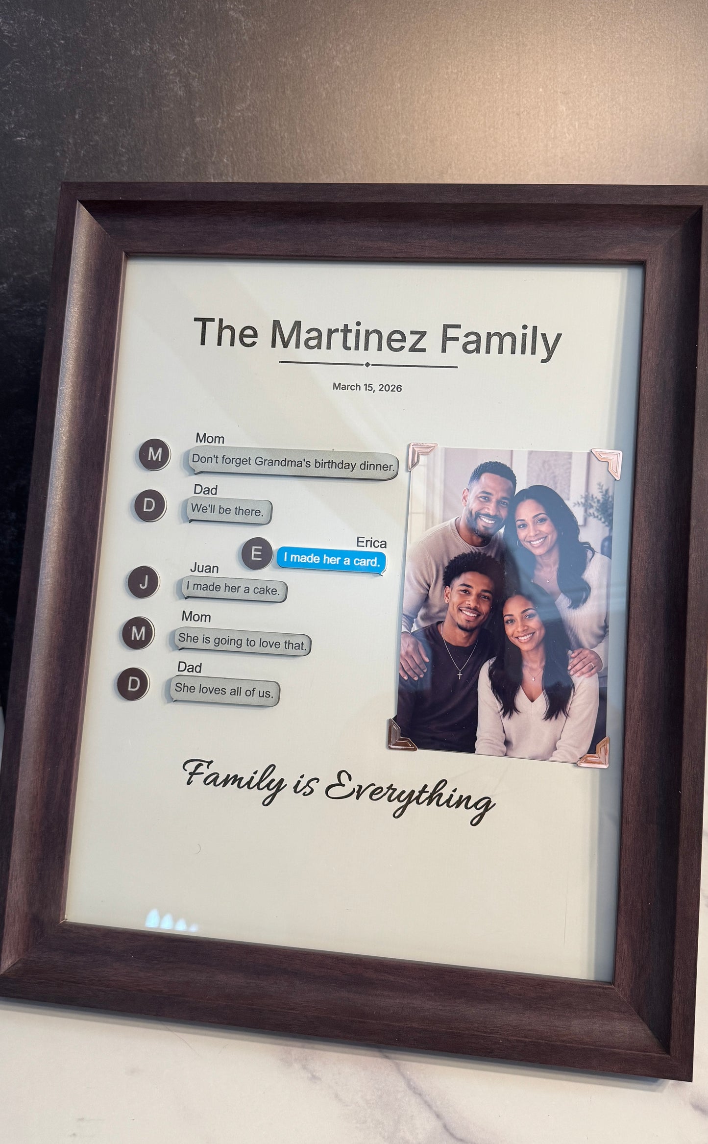 Family Chat™ | Custom Group Chat Frame | Personalized Family Keepsake with Photos