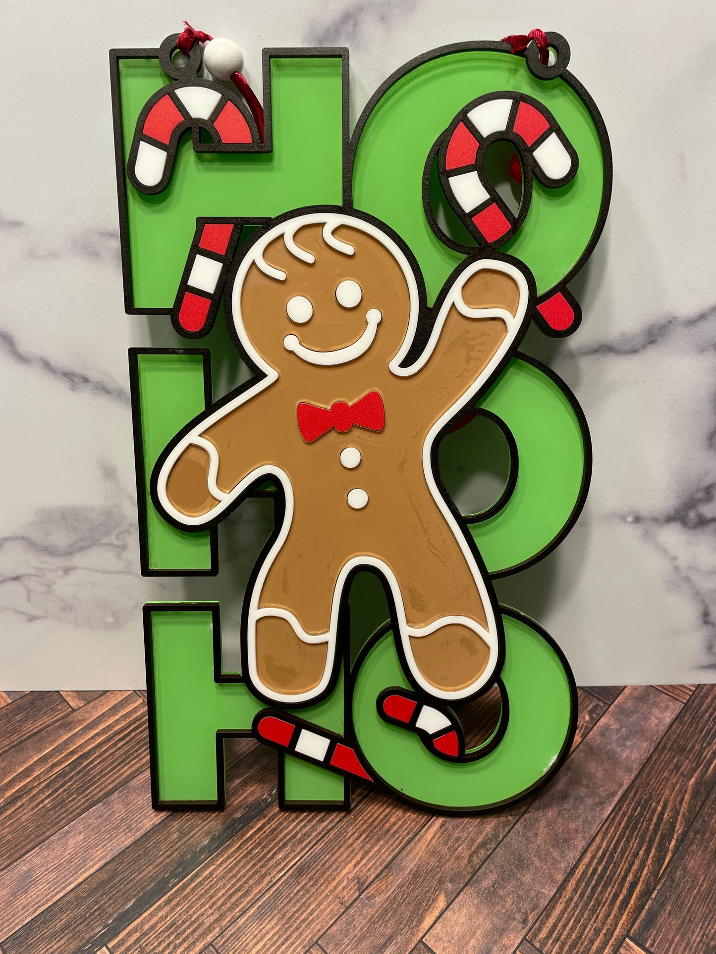 Door Hanger - Gingerbread man (HoHoHo)