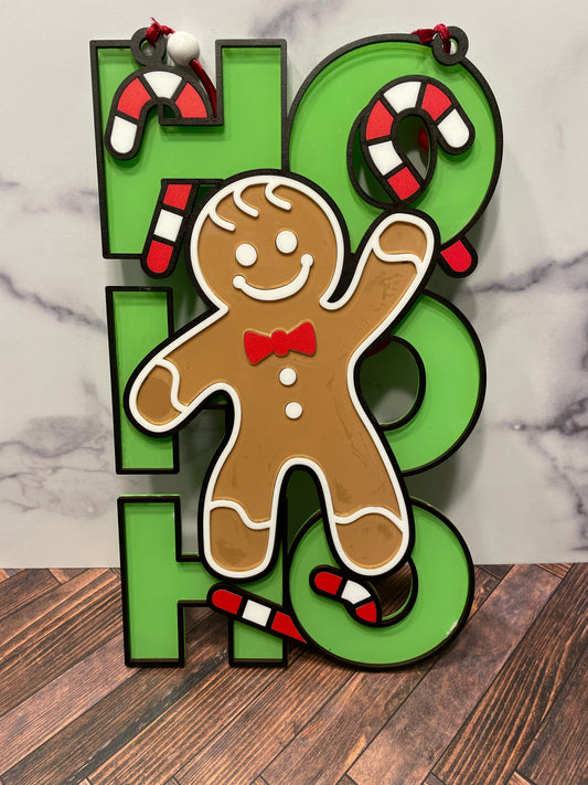 Door Hanger - Gingerbread man (HoHoHo)