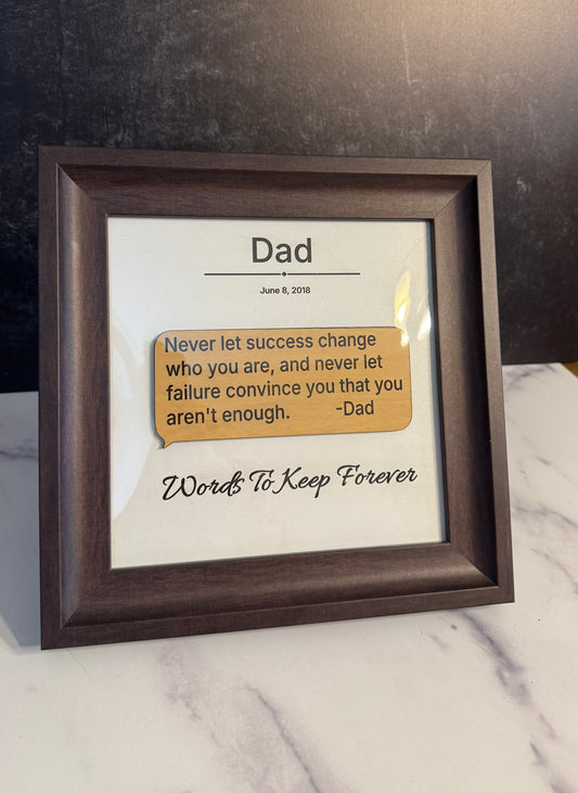 Legacy Message™ | Custom Quote & Message Frame | Memorial & Wisdom Keepsake