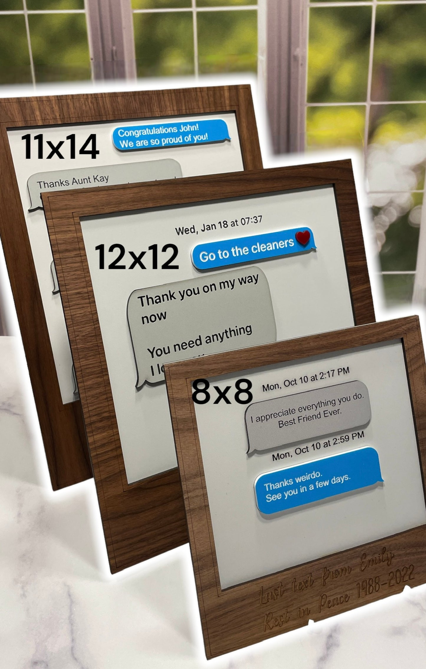 Text Message Memorial Frame