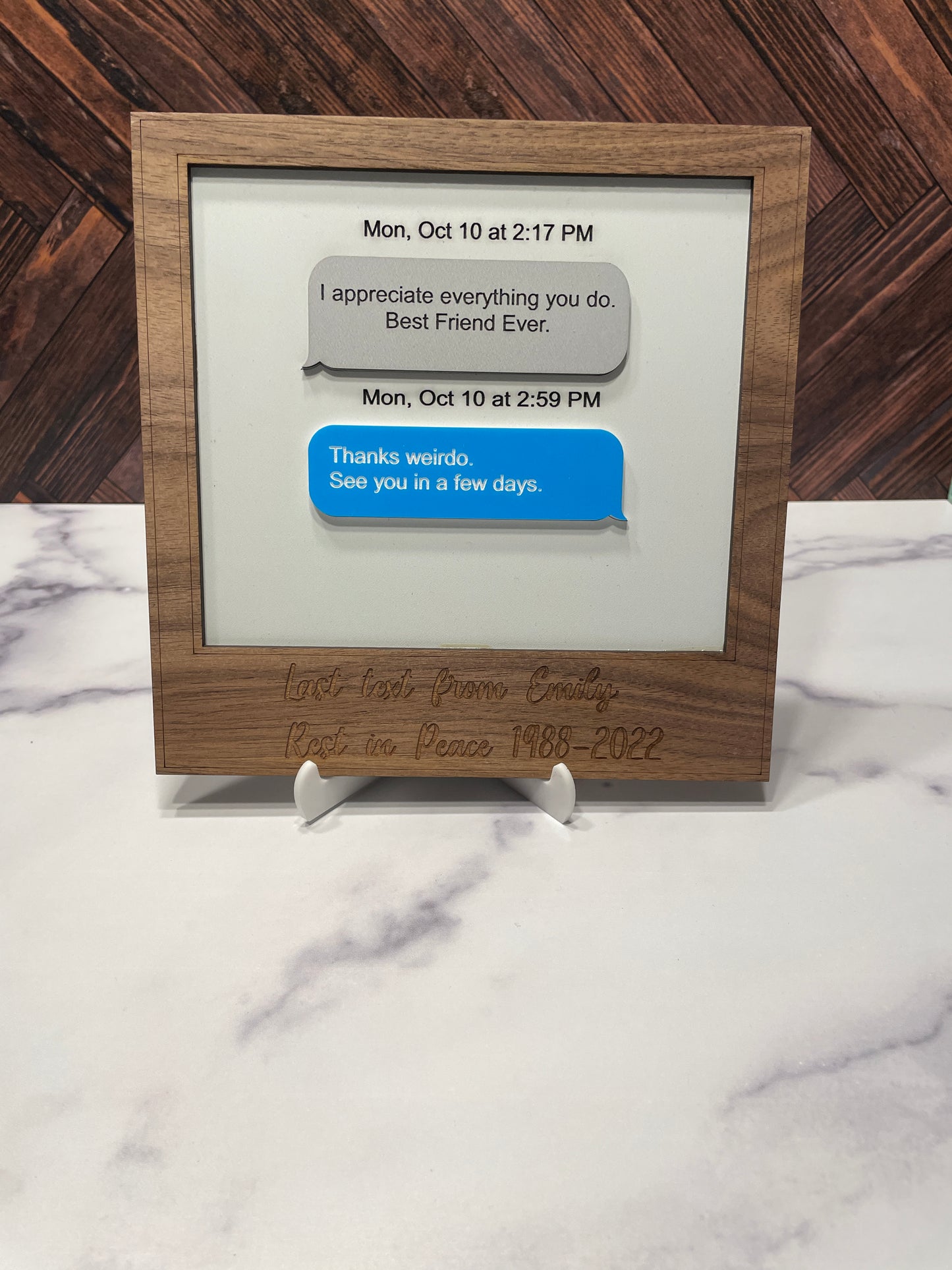 Text Message Memorial Frame