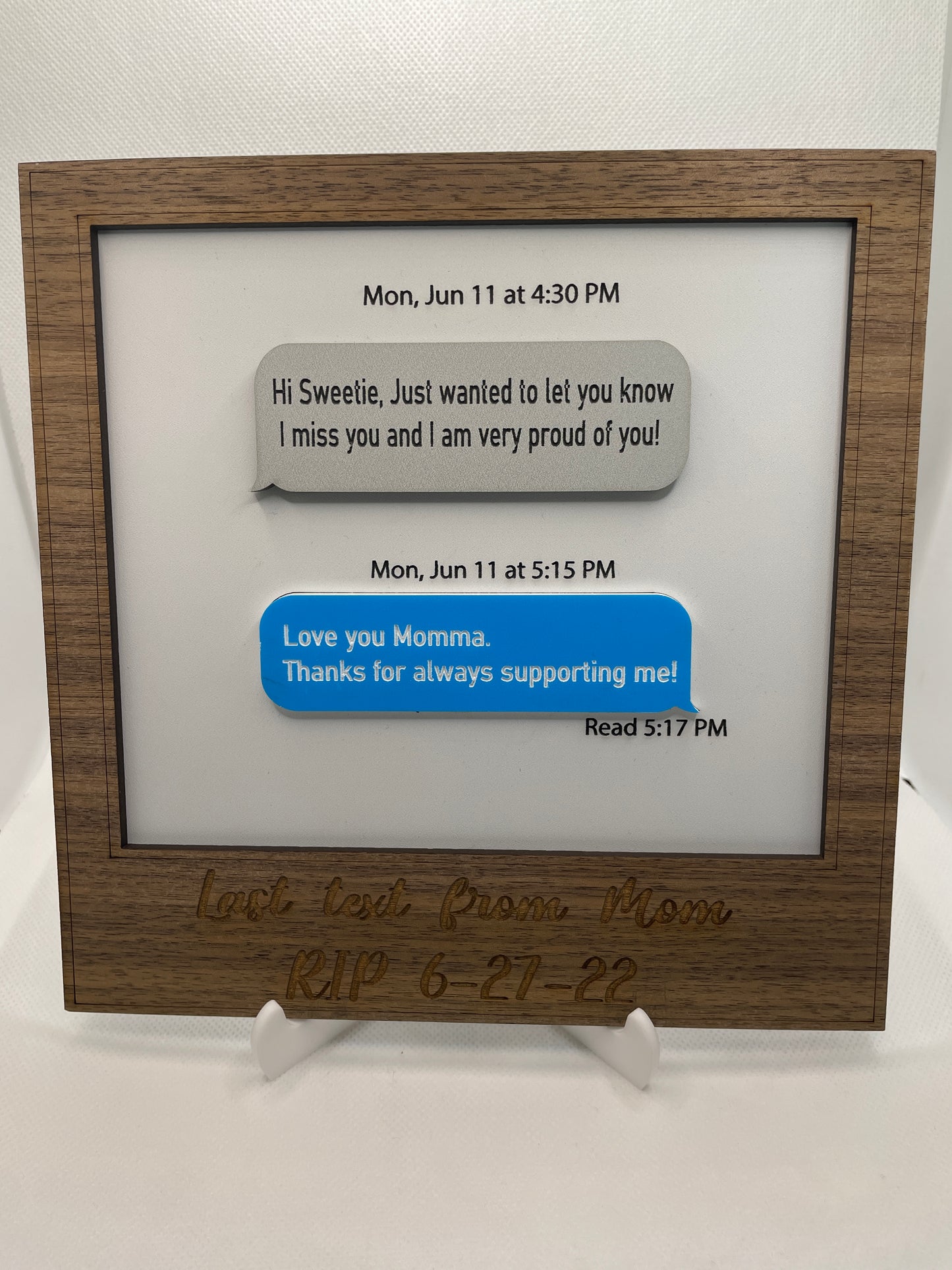 Text Message Memorial Frame